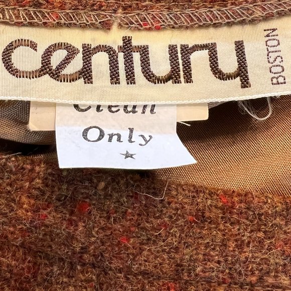 century Boston Brown Marbled Wool Blend Vintage A-Line Skirt in Size 12 - Picture 5 of 8